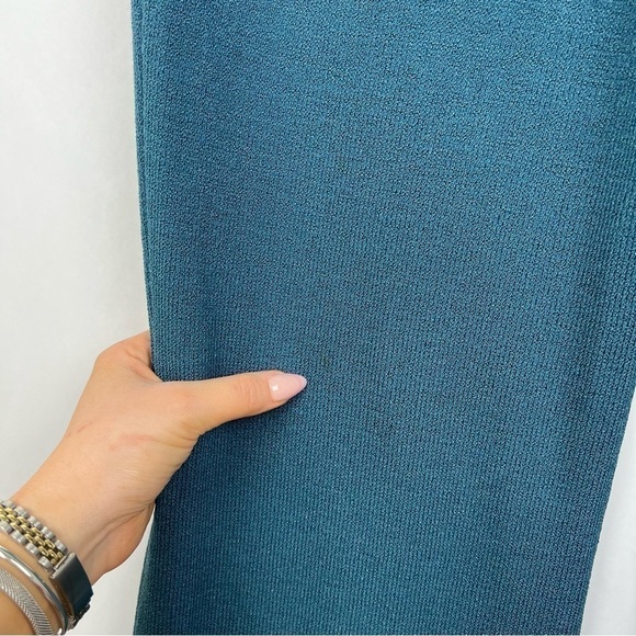 St. John Santana knit pants size 10 wide leg high waist blue - Picture 12 of 12